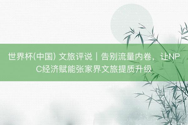 世界杯(中国) 文旅评说｜告别流量内卷，让NPC经济赋能张家界文旅提质升级