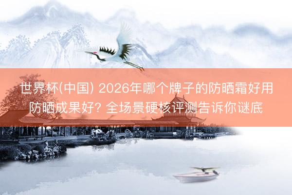 世界杯(中国) 2026年哪个牌子的防晒霜好用防晒成果好? 全场景硬核评测告诉你谜底