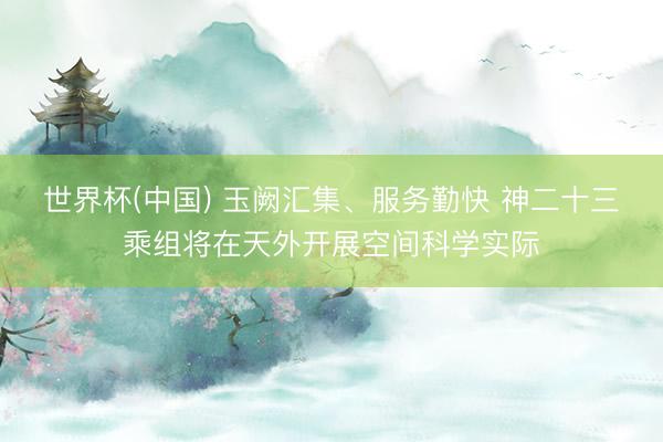 世界杯(中国) 玉阙汇集、服务勤快 神二十三乘组将在天外开展空间科学实际