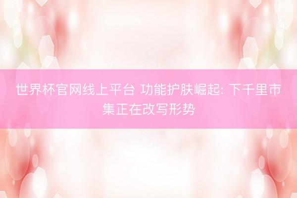 世界杯官网线上平台 功能护肤崛起: 下千里市集正在改写形势