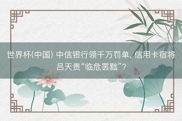 世界杯(中国) 中信银行领千万罚单， 信用卡宿将吕天贵“临危罢黜”?
