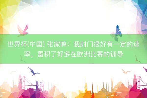 世界杯(中国) 张家鸣：我射门很好有一定的速率，蓄积了好多在欧洲比赛的训导