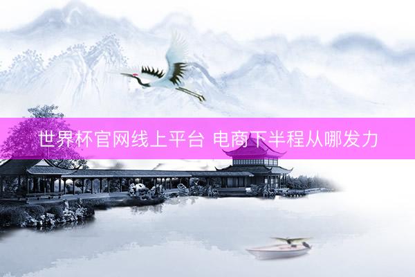 世界杯官网线上平台 电商下半程从哪发力