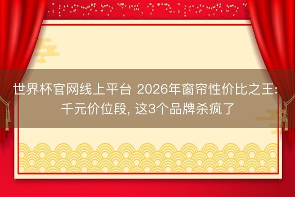 世界杯官网线上平台 2026年窗帘性价比之王: 千元价位段, 这3个品牌杀疯了